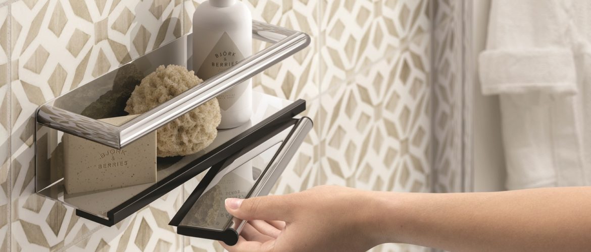 Multifeature shelf with magnetic squeegee