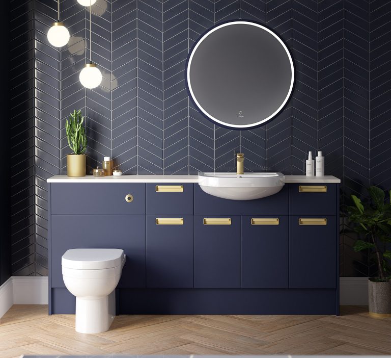 Curved, colourful, textured and sustainable Arabella in Azure Blue Curved