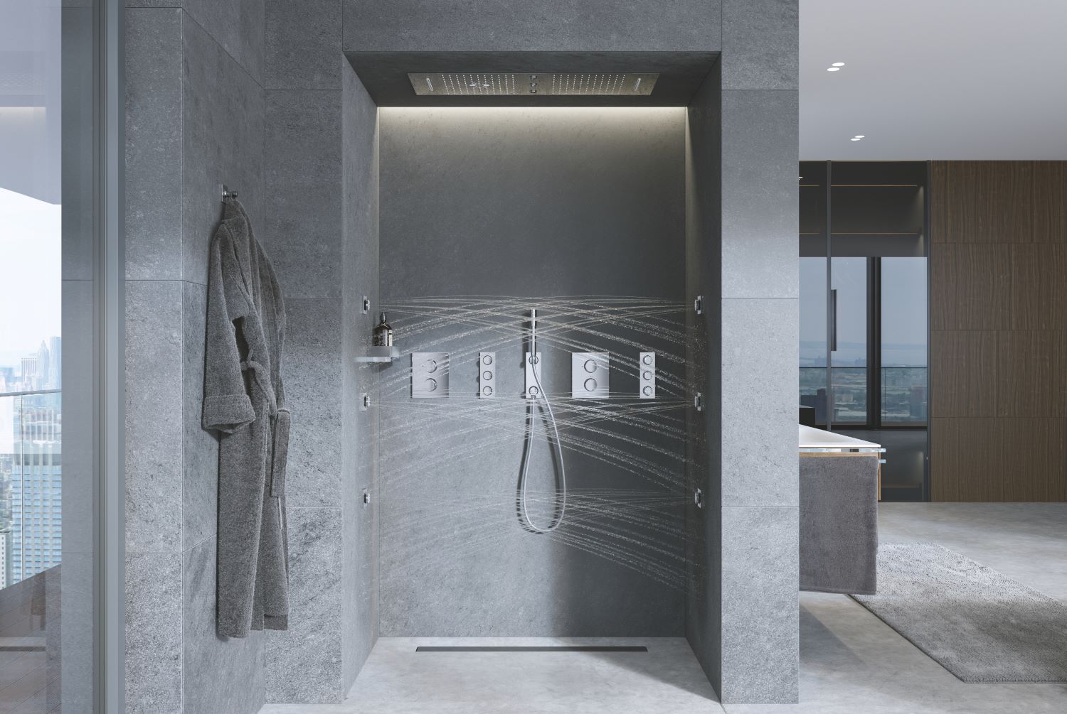 Grohe Rainshower Aqua Shower models luxury Hospitality Design Trends Sustainability smart technology