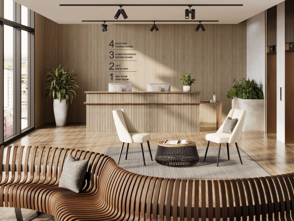 Bathrooom-Review-Lorenzo-Oak-Wood-Slat-Hotel-Receptio