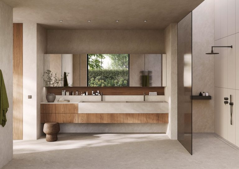 Rotpunkt shares 2026 bathroom furniture trends Bathroom-Review-Rotpunkt_Scandinavian-Brown-Oak-Mirror-bathroom