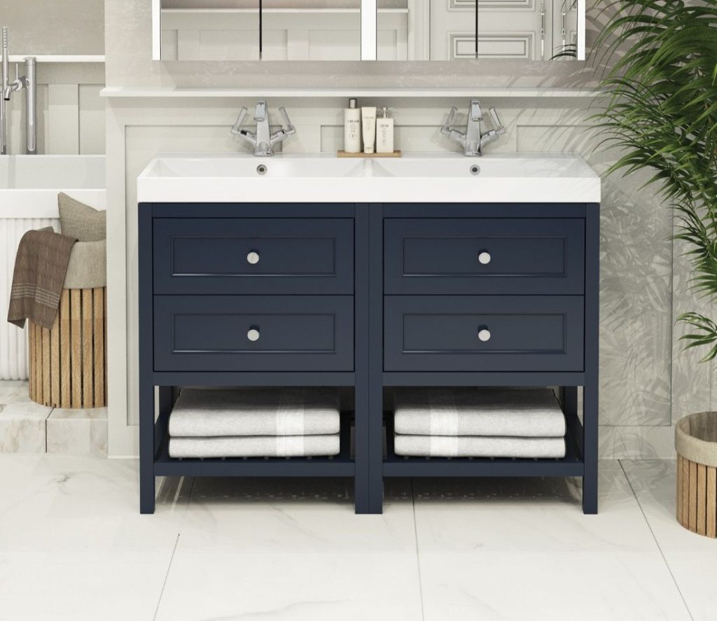 Herrington_Baltic-Blue_1200-FS_Drawer-Shelf_Coral-Basin_Roomset-